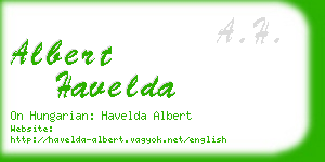 albert havelda business card